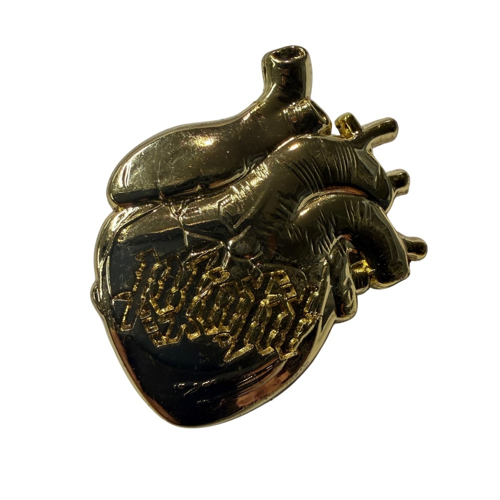 Gold Anatomical Heart Pin